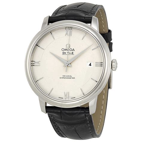 omega de ville men's black leather strap watch|Omega De Ville price list.